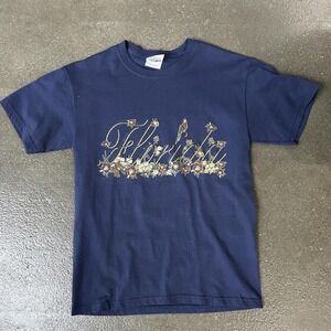 Vintage Florida Shirt Mens Small Blue Hanes Tropical Flower Parrot Graphic Tee